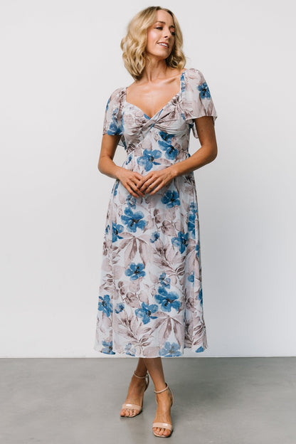 Melinda Midi Dress | Blue Floral - Baltic Born