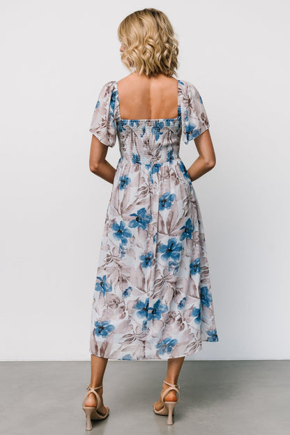 Melinda Midi Dress | Blue Floral - Baltic Born