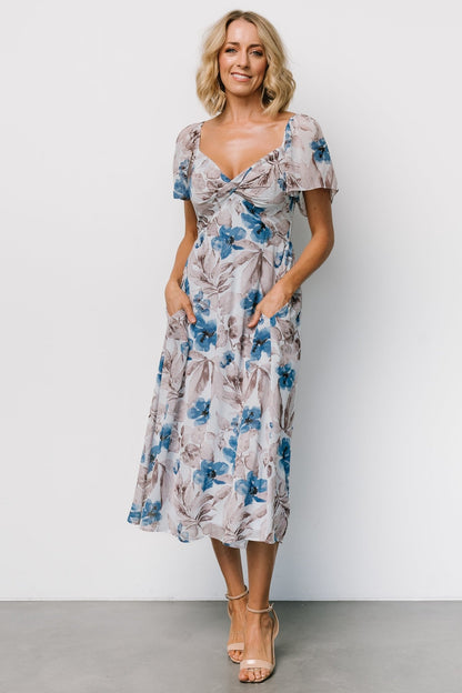 Melinda Midi Dress | Blue Floral - Baltic Born