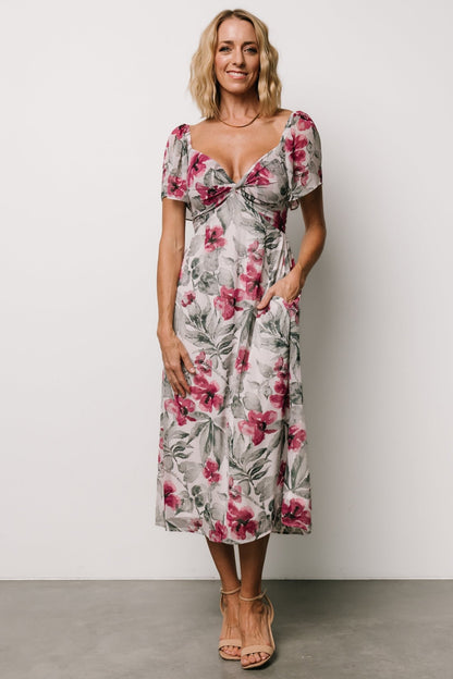 Melinda Midi Dress | Pink Floral - Baltic Born