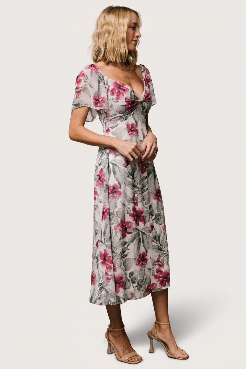 Melinda Midi Dress | Pink Floral