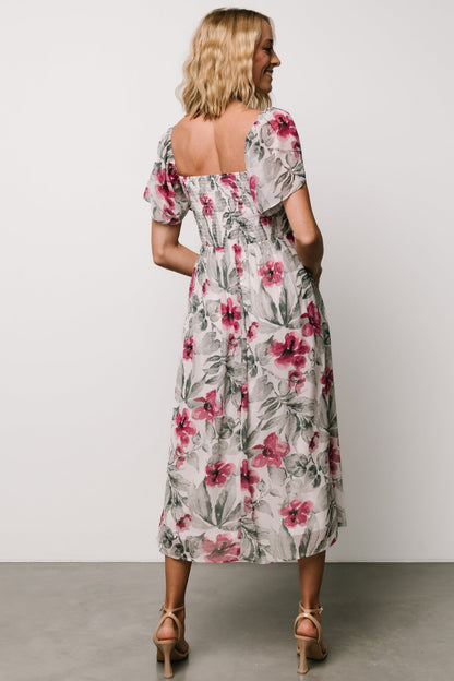 Melinda Midi Dress | Pink Floral - Baltic Born