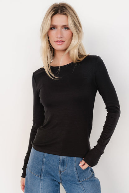 Menka Ribbed Top | Black - Baltic Born