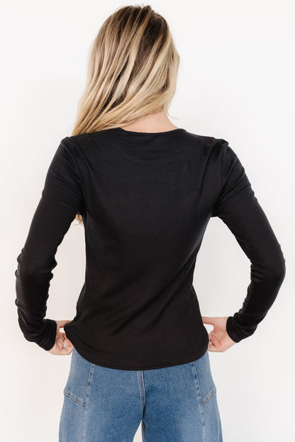 Menka Ribbed Top | Black - Baltic Born