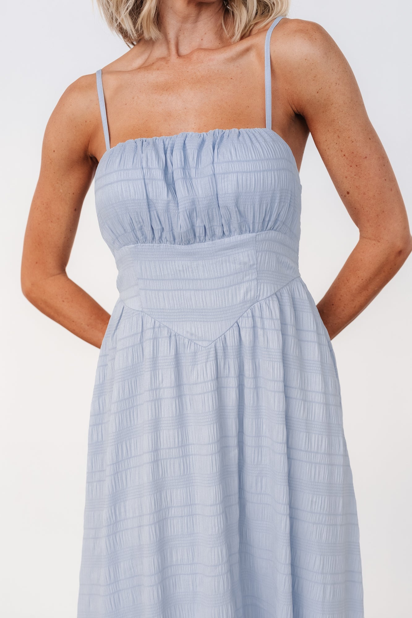 Mikayla Textured Tank Dress | Light Blue - Baltic Born