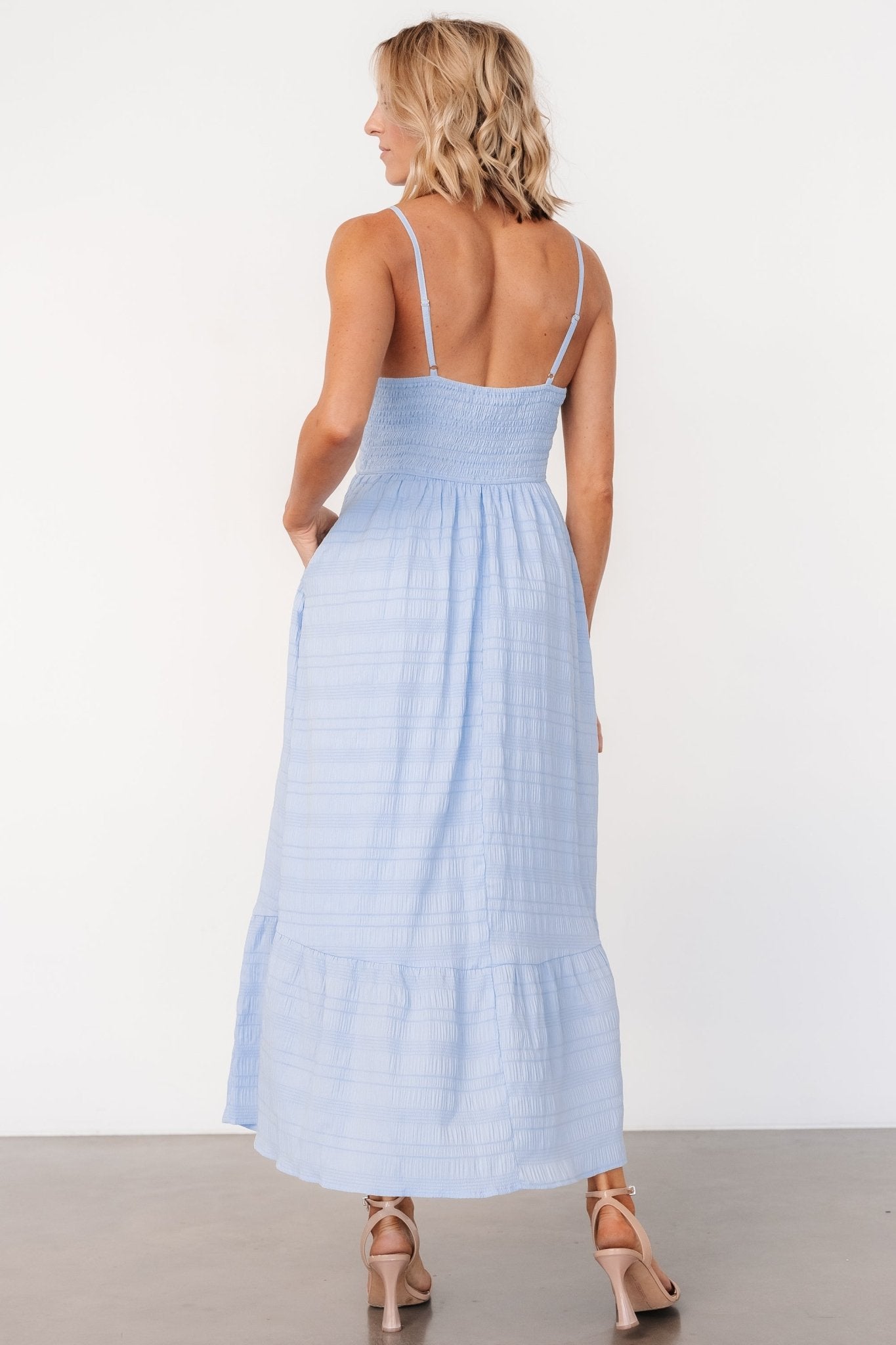 Mikayla Textured Tank Dress | Light Blue - Baltic Born