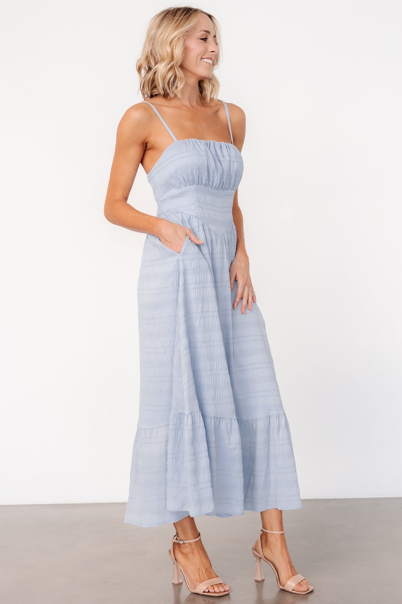 Mikayla Textured Tank Dress | Light Blue - Baltic Born