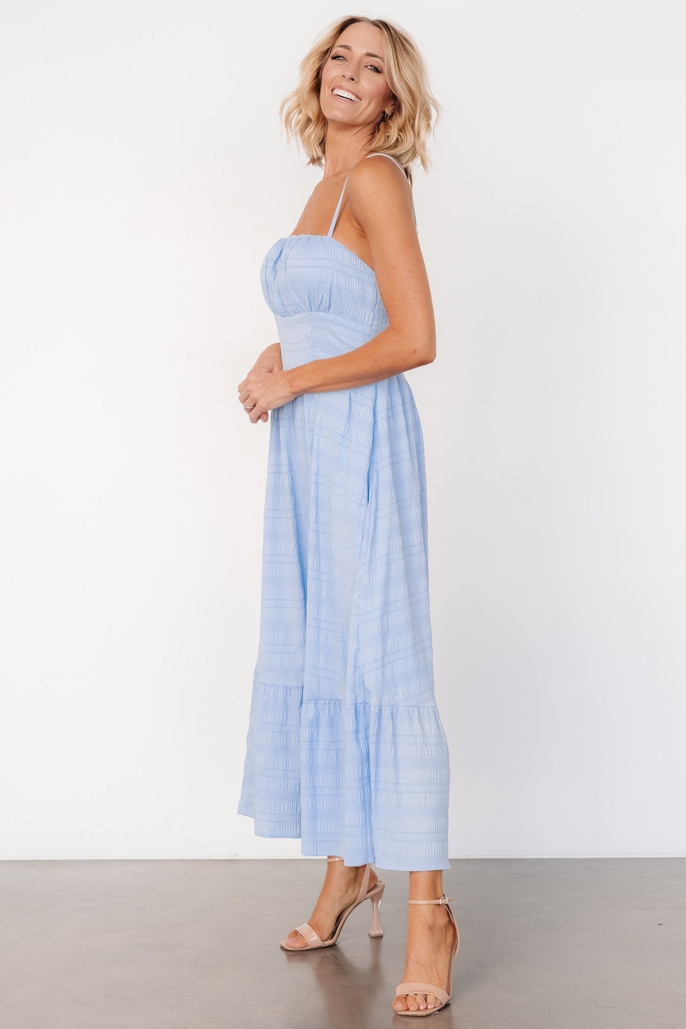 Mikayla Textured Tank Dress | Light Blue - Baltic Born