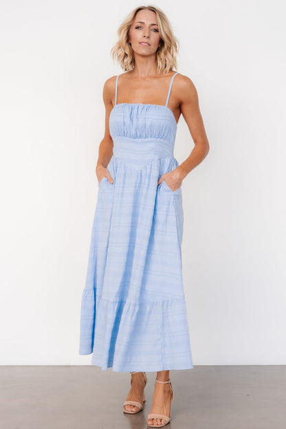 Mikayla Textured Tank Dress | Light Blue - Baltic Born