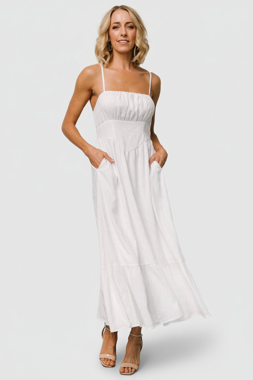 Baltic Born Womens Mikayla Textured Tank Dress | Off White