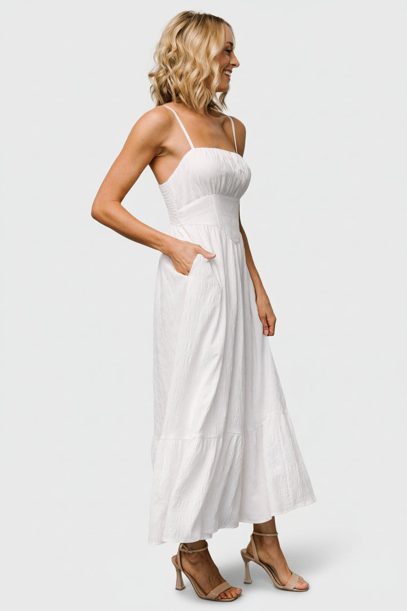 Baltic Born Womens Mikayla Textured Tank Dress | Off White