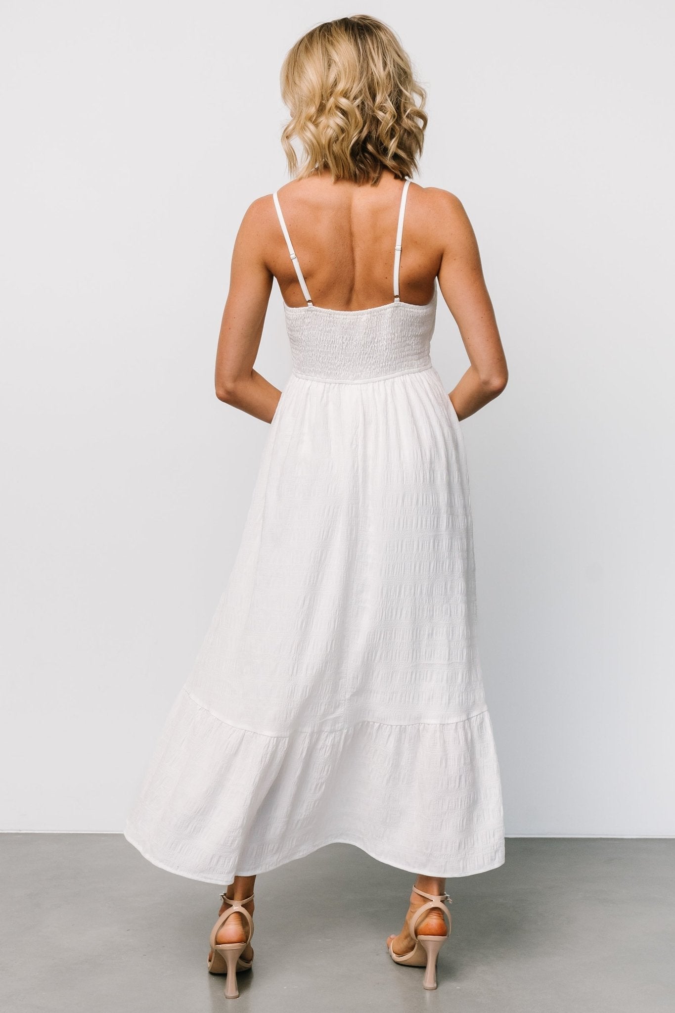 Mikayla Textured Tank Dress | Off White - Baltic Born