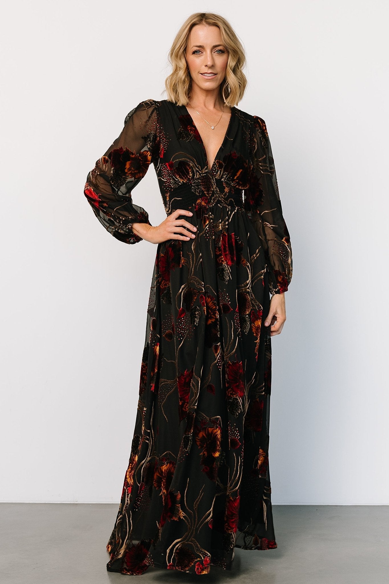 Mikla Maxi Dress | Black Multi - Baltic Born