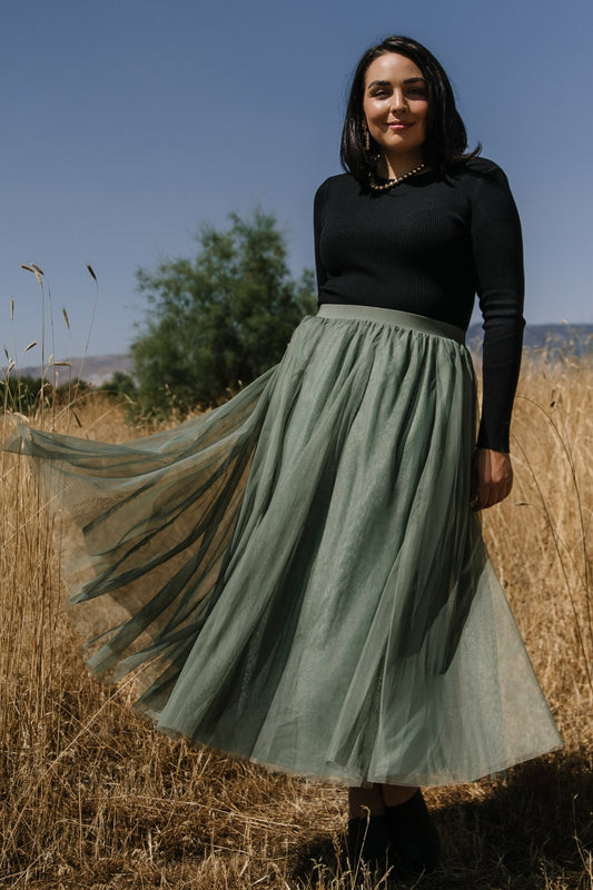 Mila Tulle Skirt | Dark Sage - Baltic Born