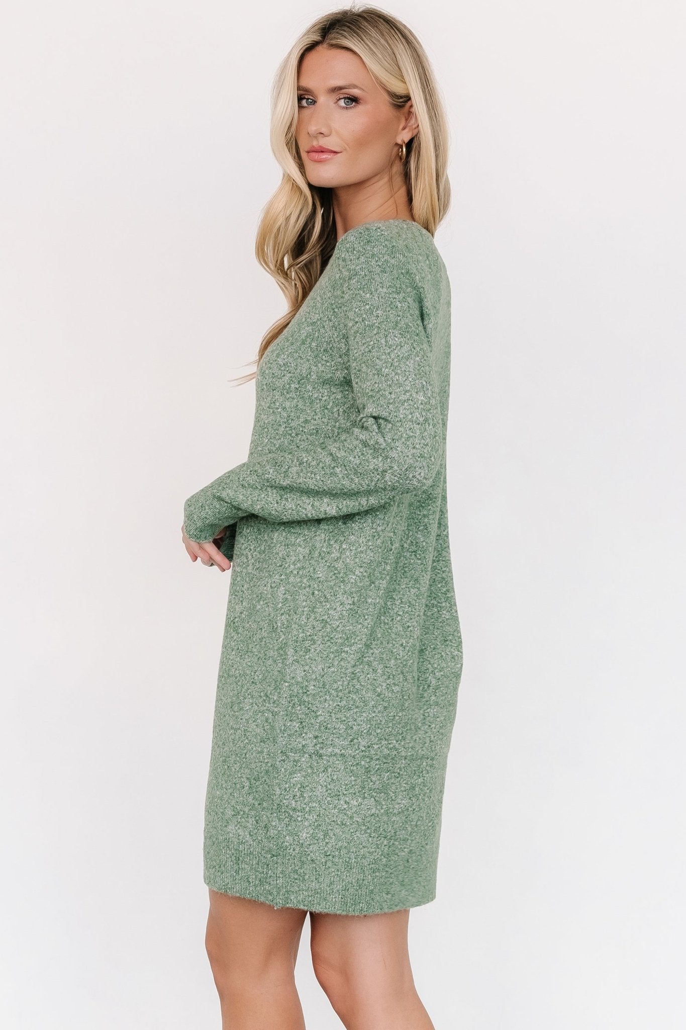 Miller Sweater Dress | Heather Green - Baltic Born