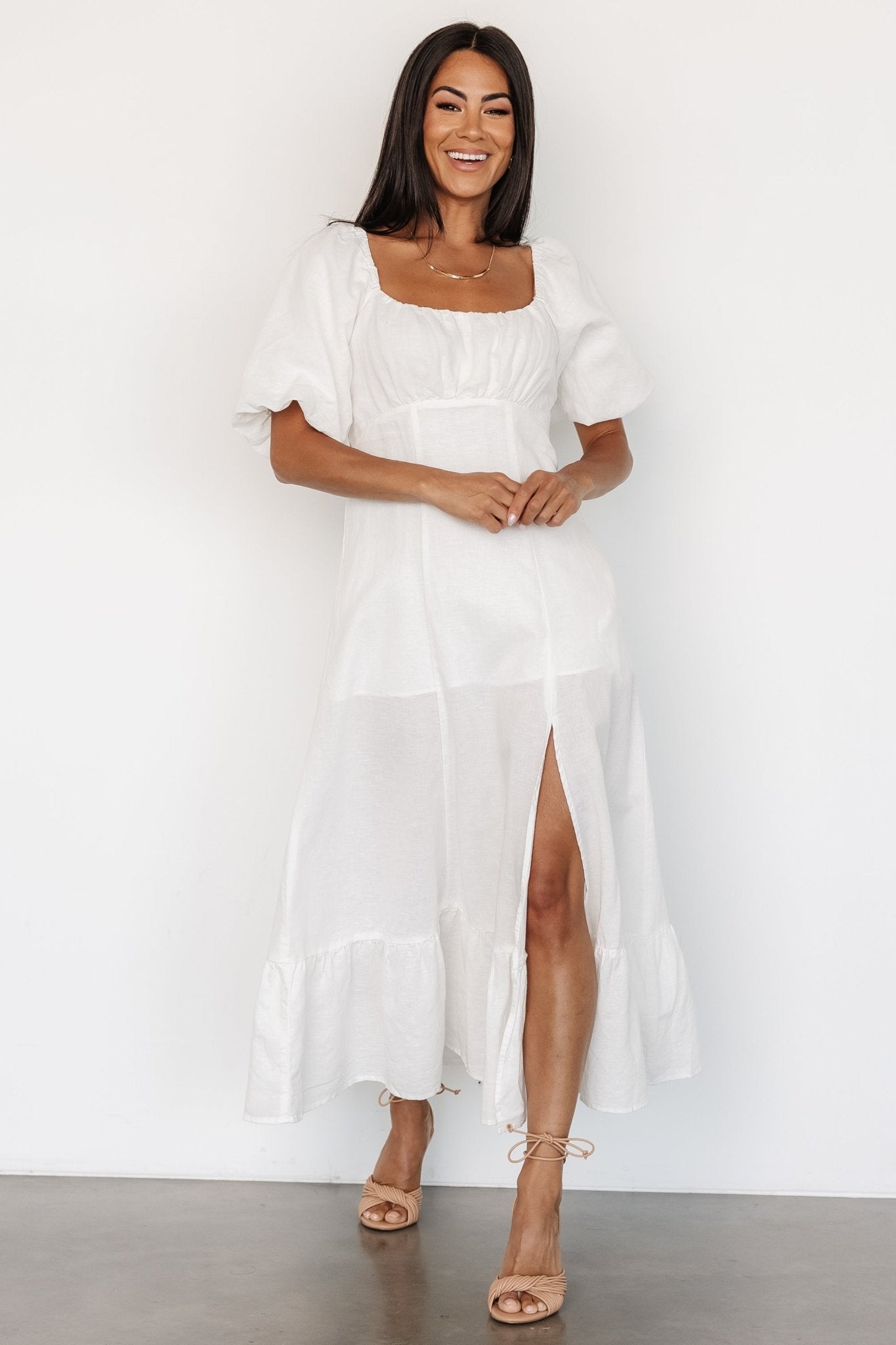 Millie Linen Dress | Off White - Baltic Born