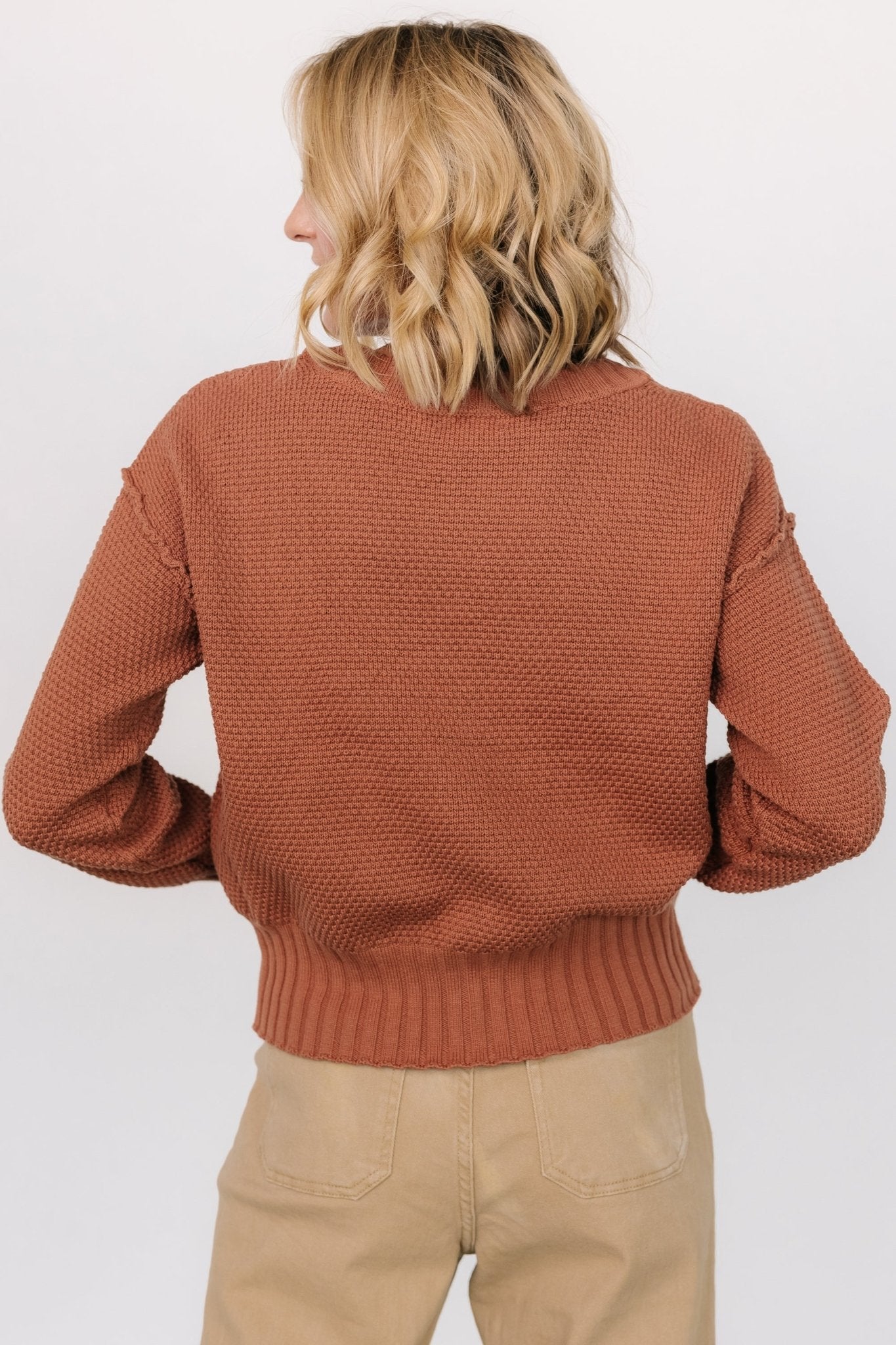 Milo Waffle Knit Cardigan | Copper - Baltic Born