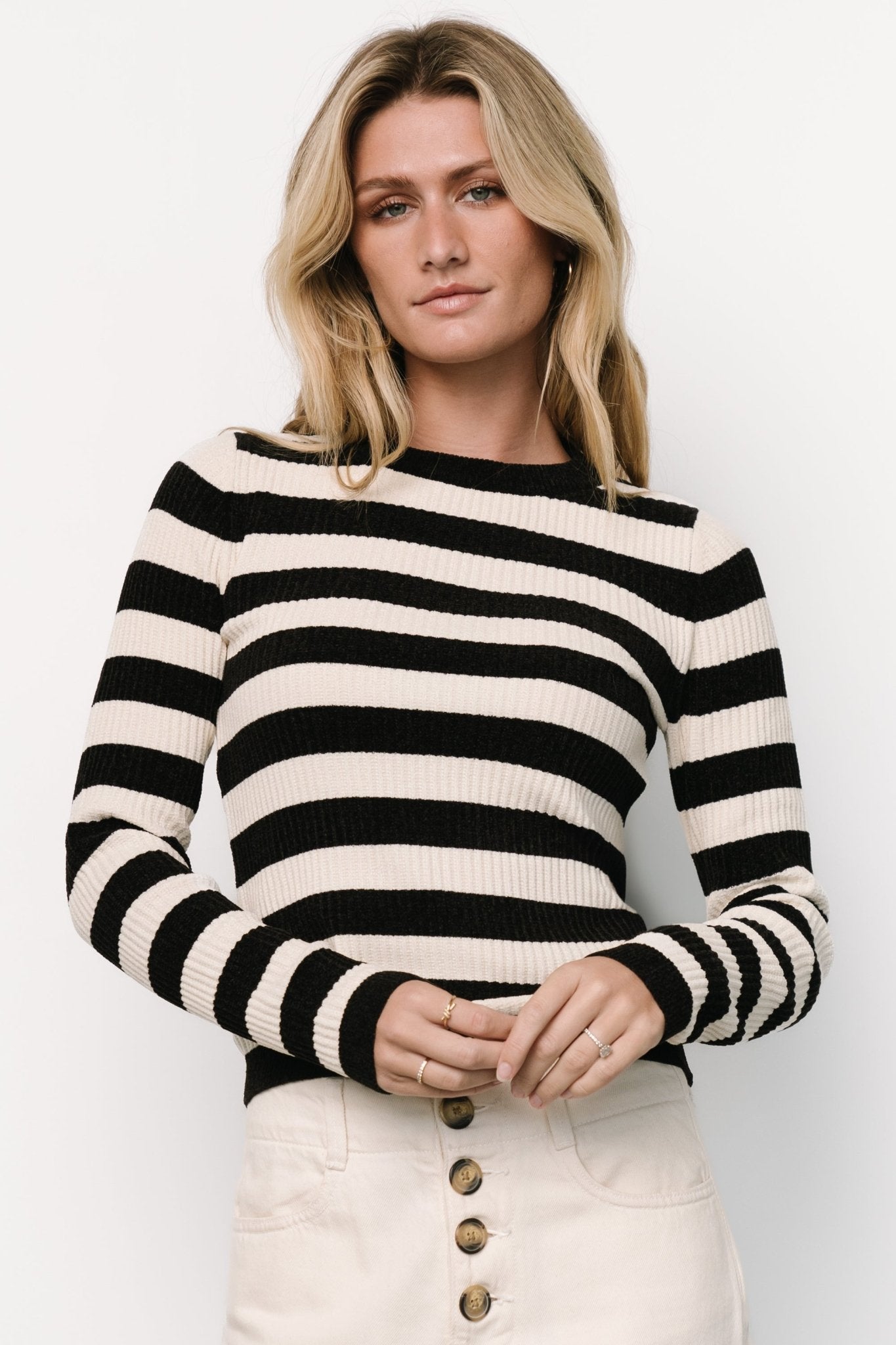 Milwaukee Striped Sweater | Black + Ivory - Baltic Born