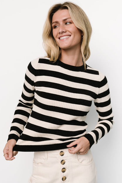 Milwaukee Striped Sweater | Black + Ivory - Baltic Born