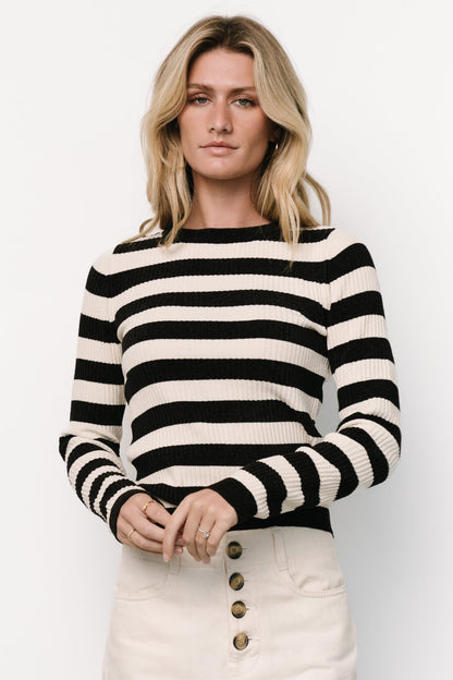 Milwaukee Striped Sweater | Black + Ivory - Baltic Born