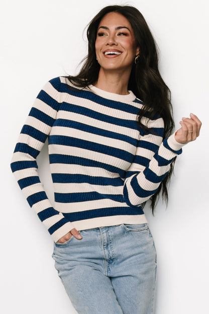 Milwaukee Striped Sweater | Blue + Ivory - Baltic Born