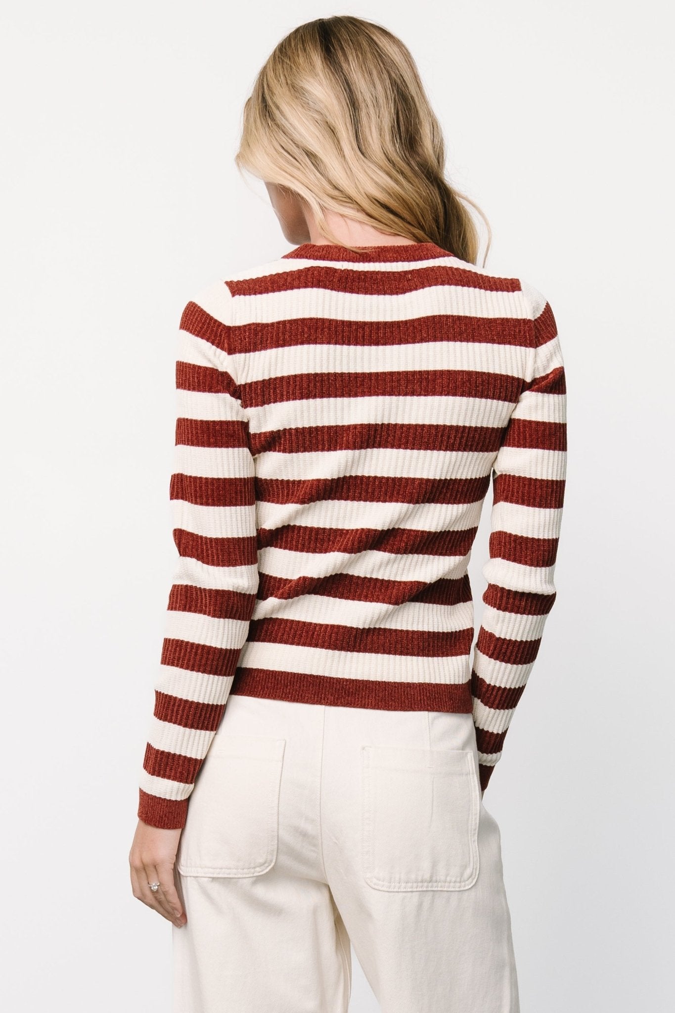 Milwaukee Striped Sweater | Burgundy + Ivory - Baltic Born