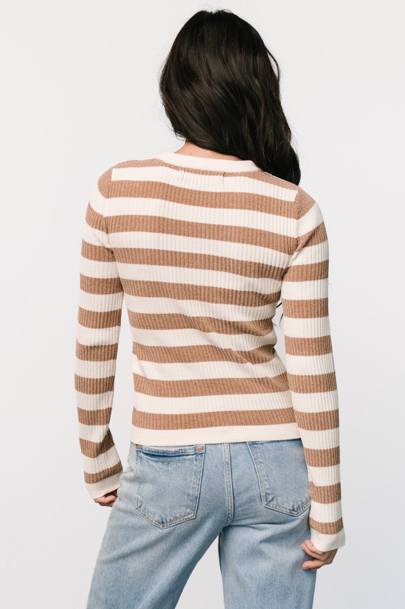 Milwaukee Striped Sweater | Camel + Ivory - Baltic Born