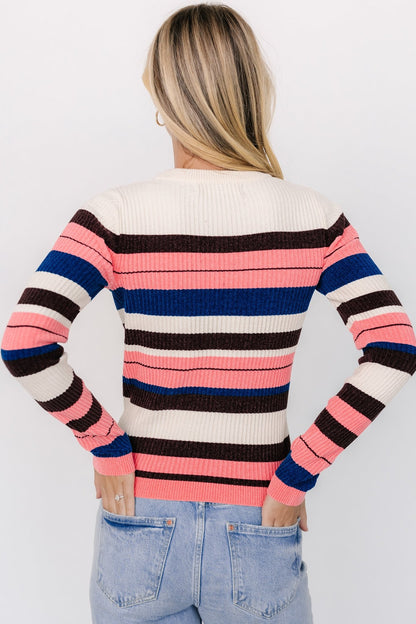 Milwaukee Striped Sweater | Coral Multi - Baltic Born