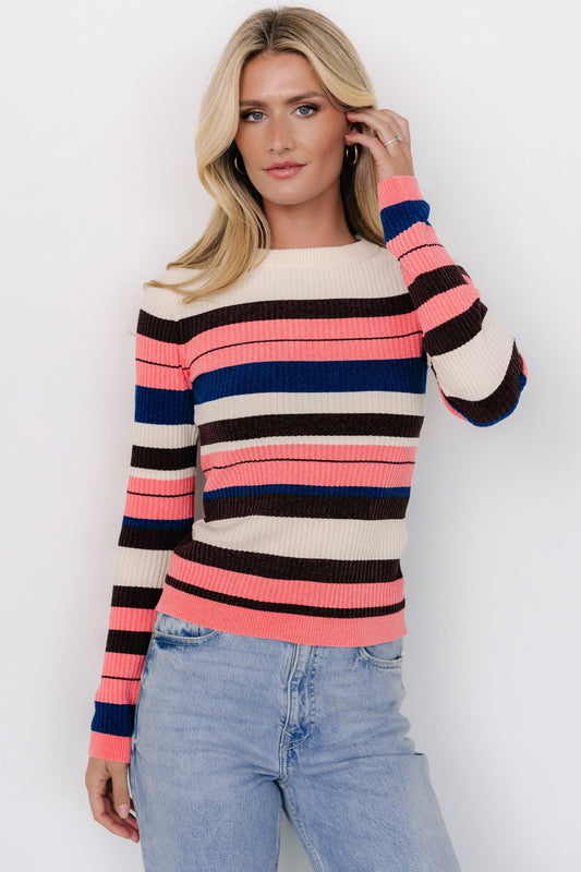 Milwaukee Striped Sweater | Coral Multi - Baltic Born