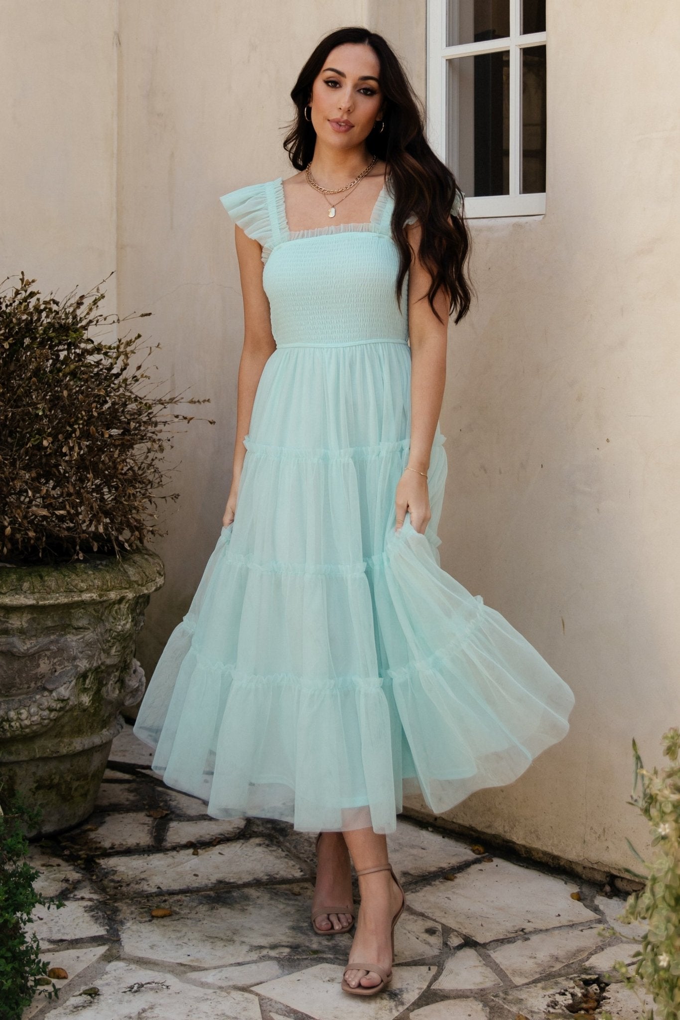 Mindi Tulle Midi Dress | Sea Blue - Baltic Born