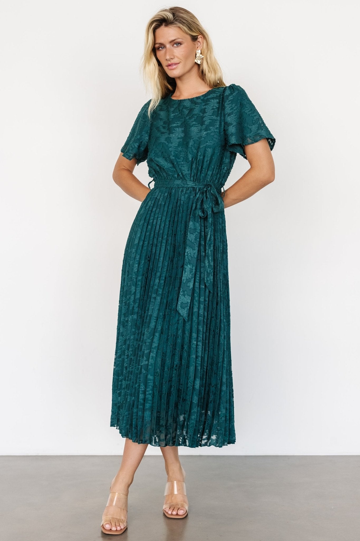 Mindy Pleated Dress | Emerald - Baltic Born