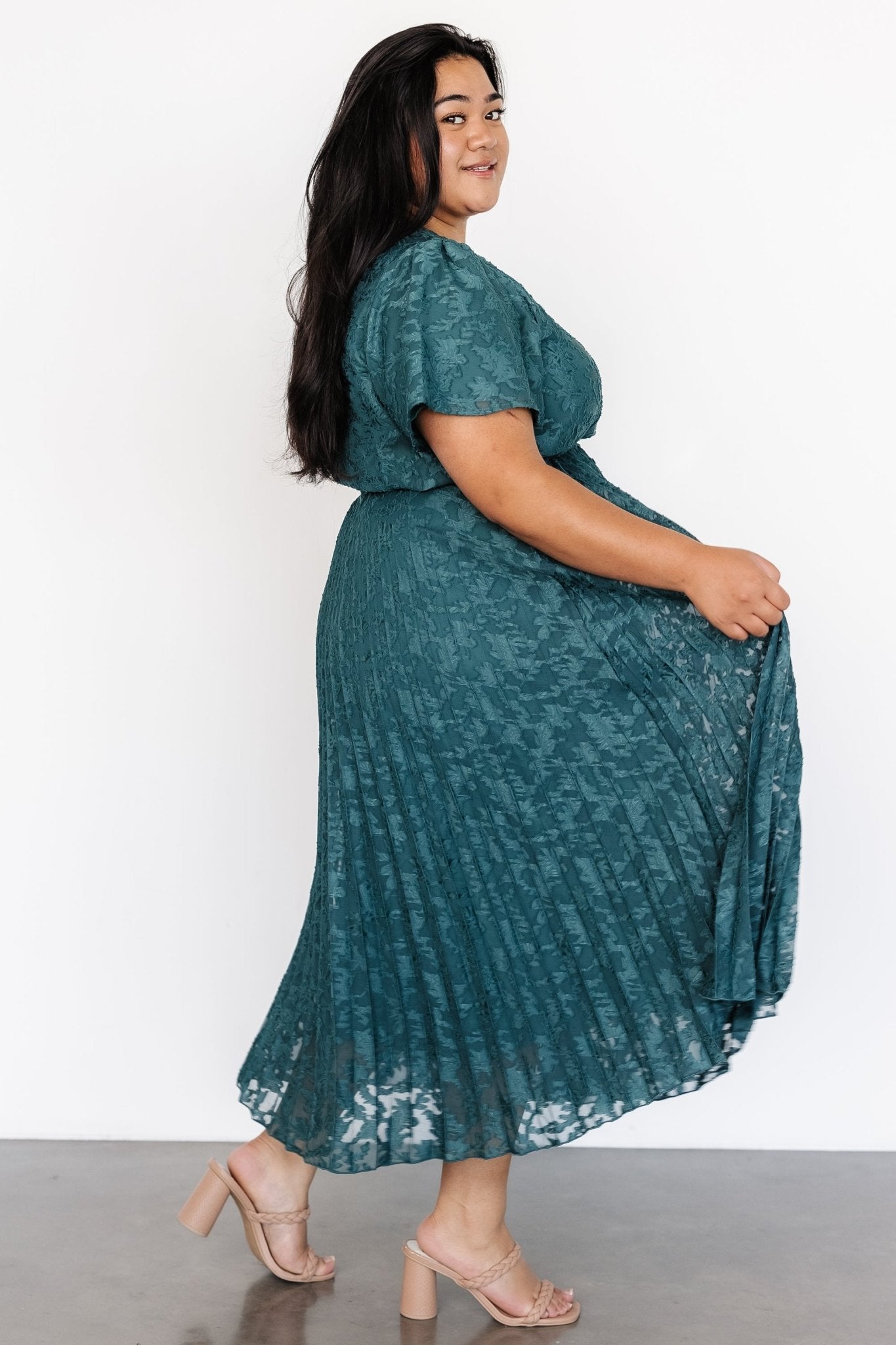 Mindy Pleated Dress | Emerald - Baltic Born