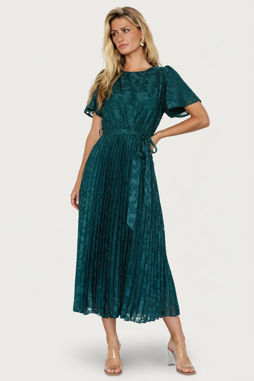 Baltic Born Womens Mindy Pleated Dress | Emerald