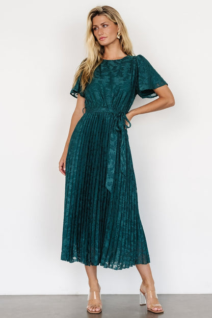 Mindy Pleated Dress | Emerald - Baltic Born