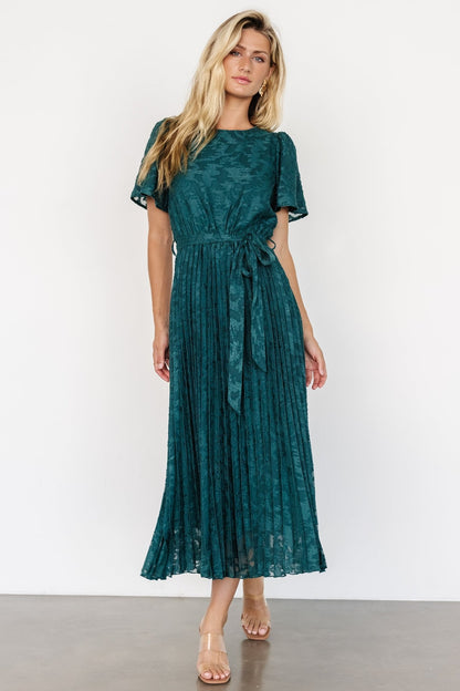 Mindy Pleated Dress | Emerald - Baltic Born