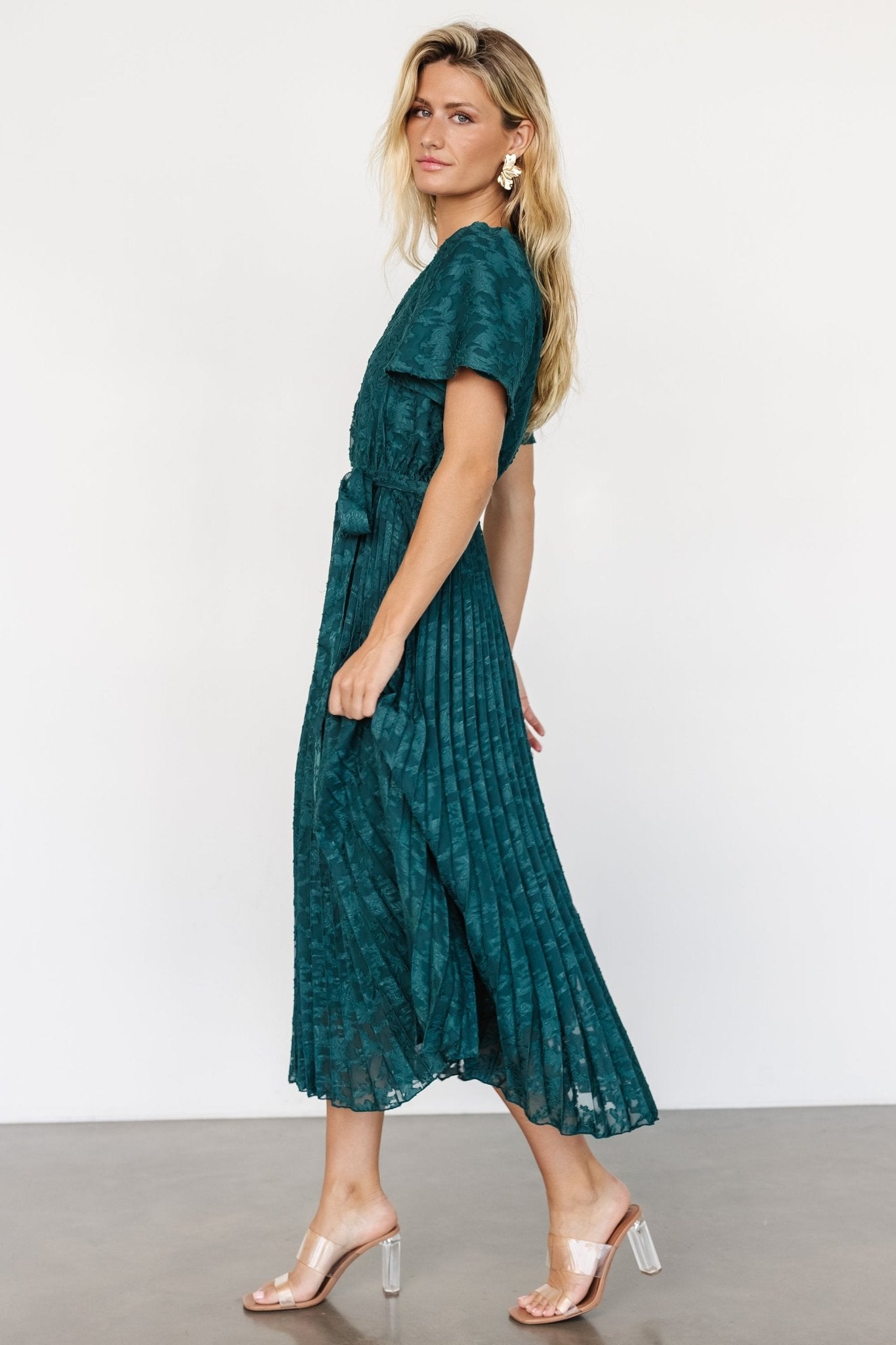 Mindy Pleated Dress | Emerald - Baltic Born