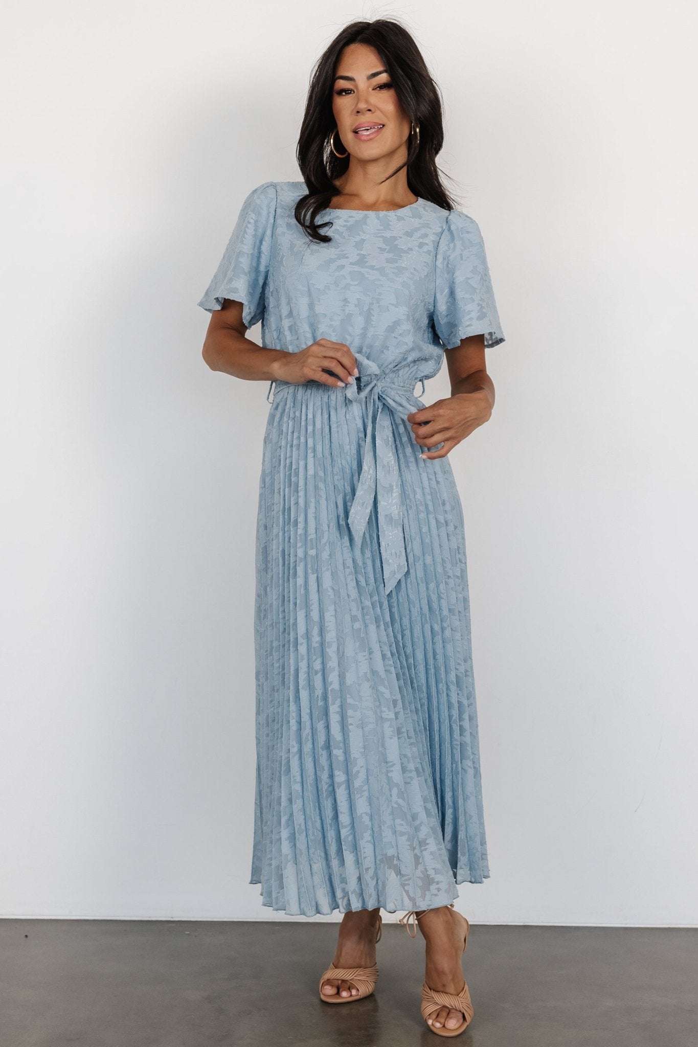 Mindy Pleated Dress | Light Blue - Baltic Born