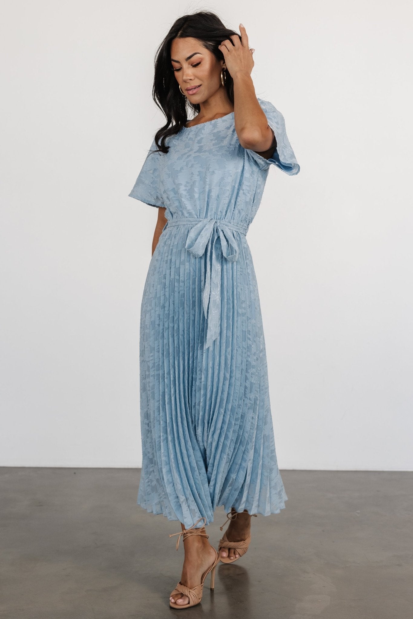 Mindy Pleated Dress | Light Blue - Baltic Born