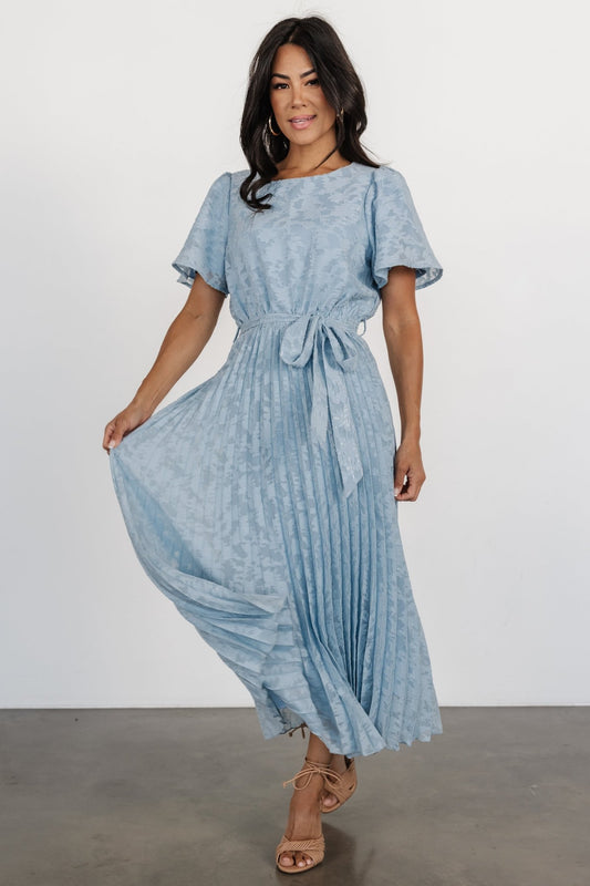 Mindy Pleated Dress | Light Blue - Baltic Born