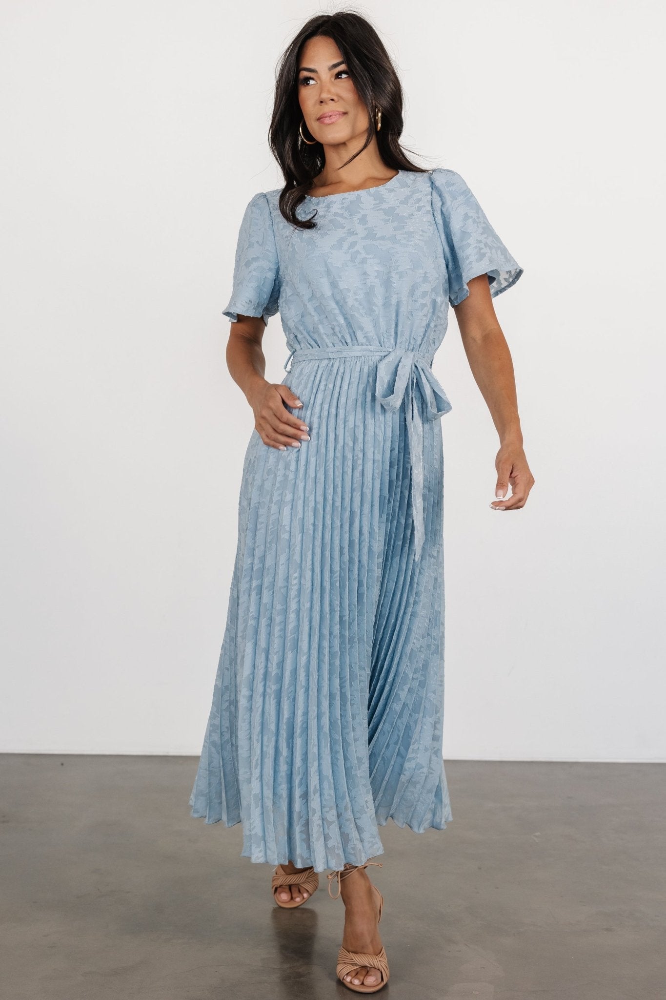 Mindy Pleated Dress | Light Blue - Baltic Born