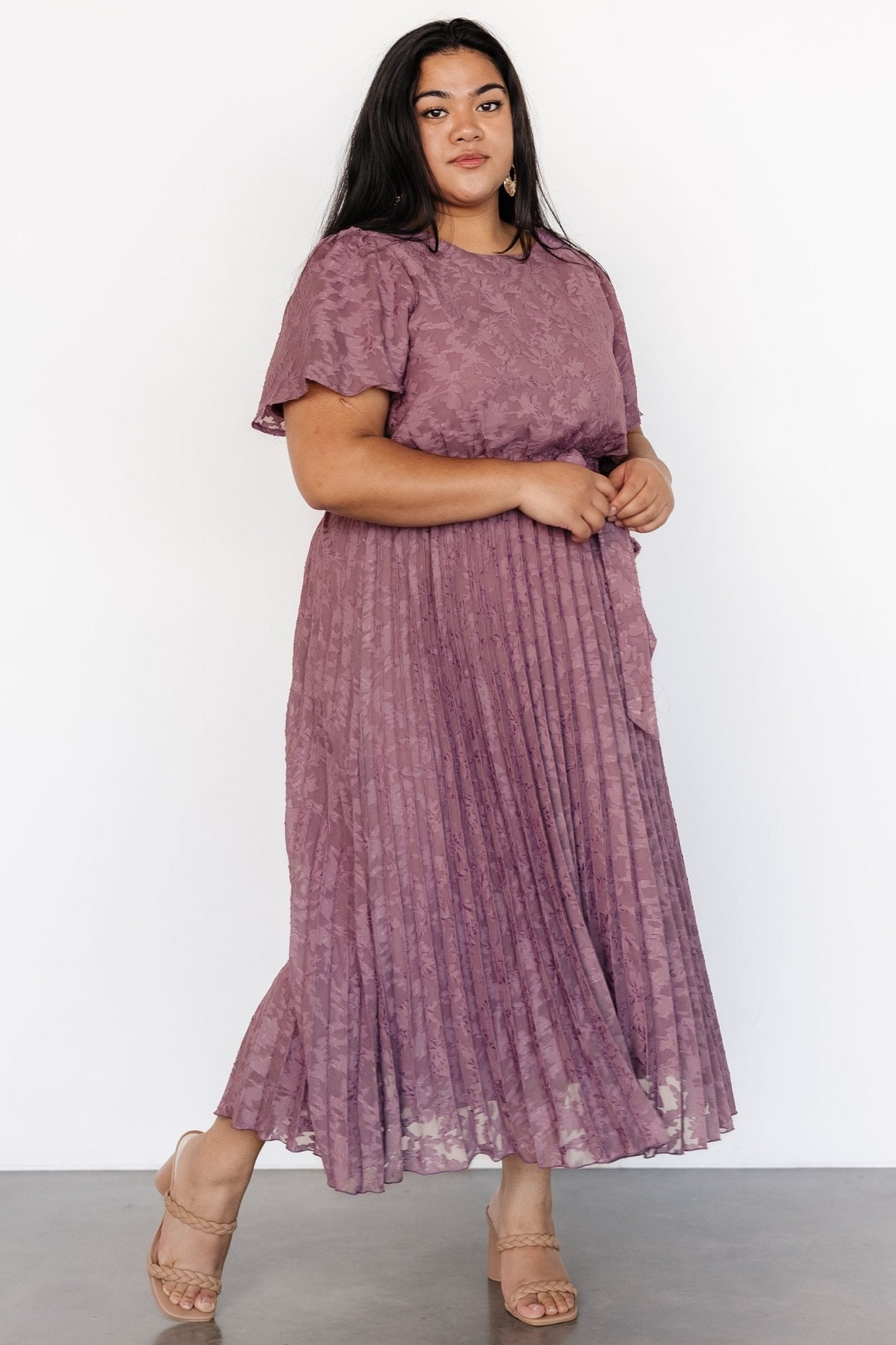 Mindy Pleated Dress | Vintage Plum - Baltic Born