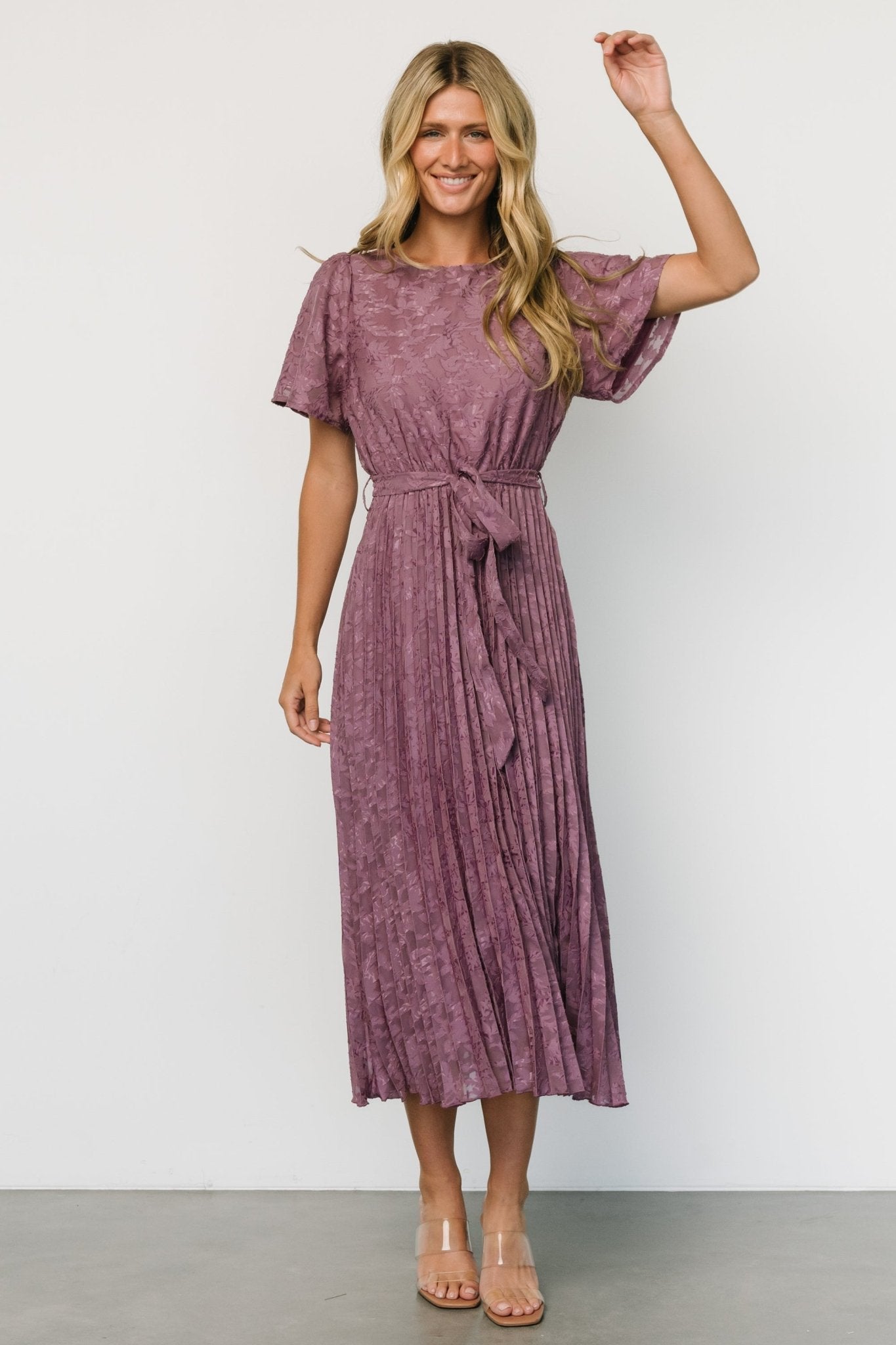 Mindy Pleated Dress | Vintage Plum - Baltic Born