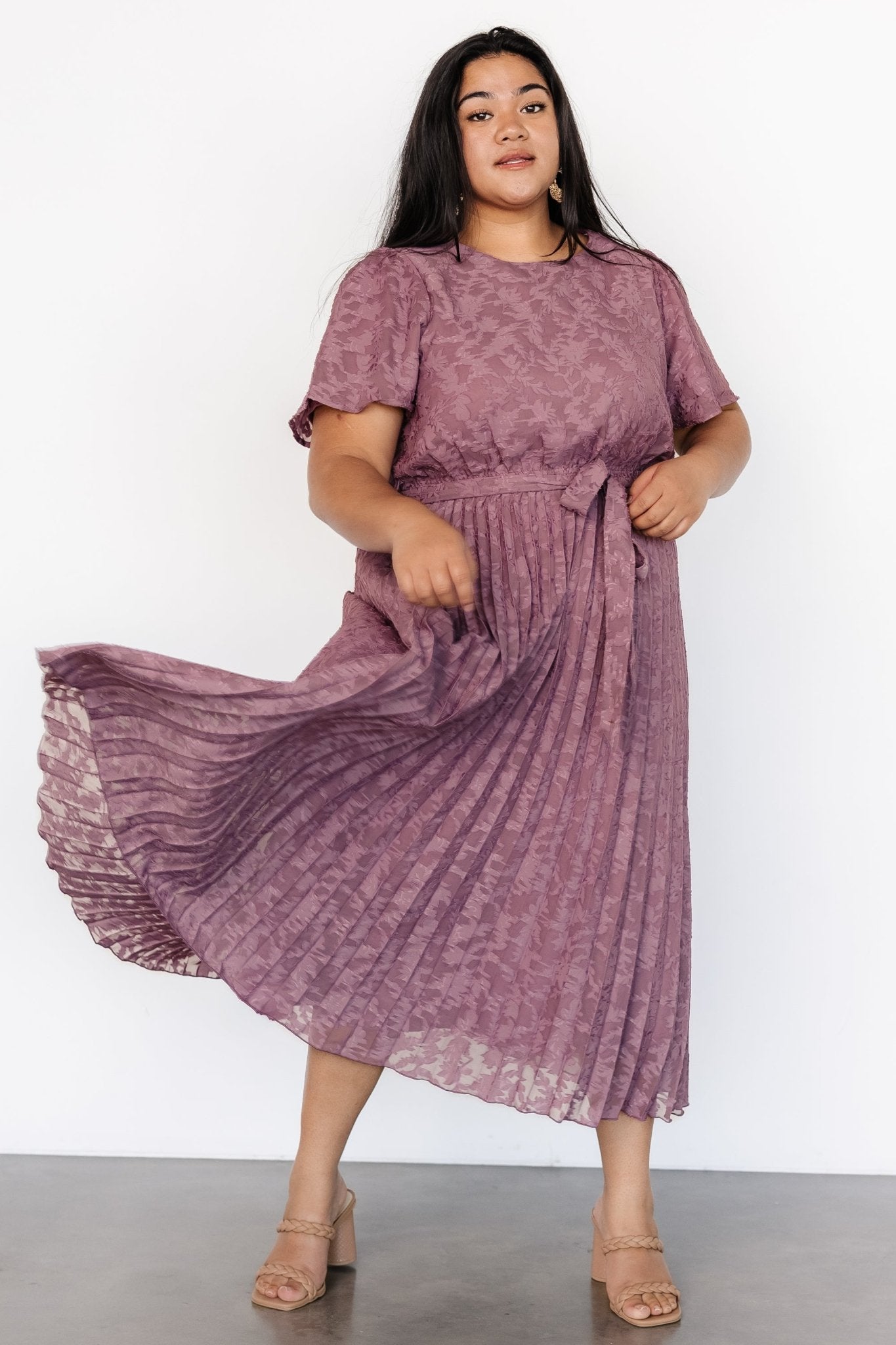 Mindy Pleated Dress | Vintage Plum - Baltic Born