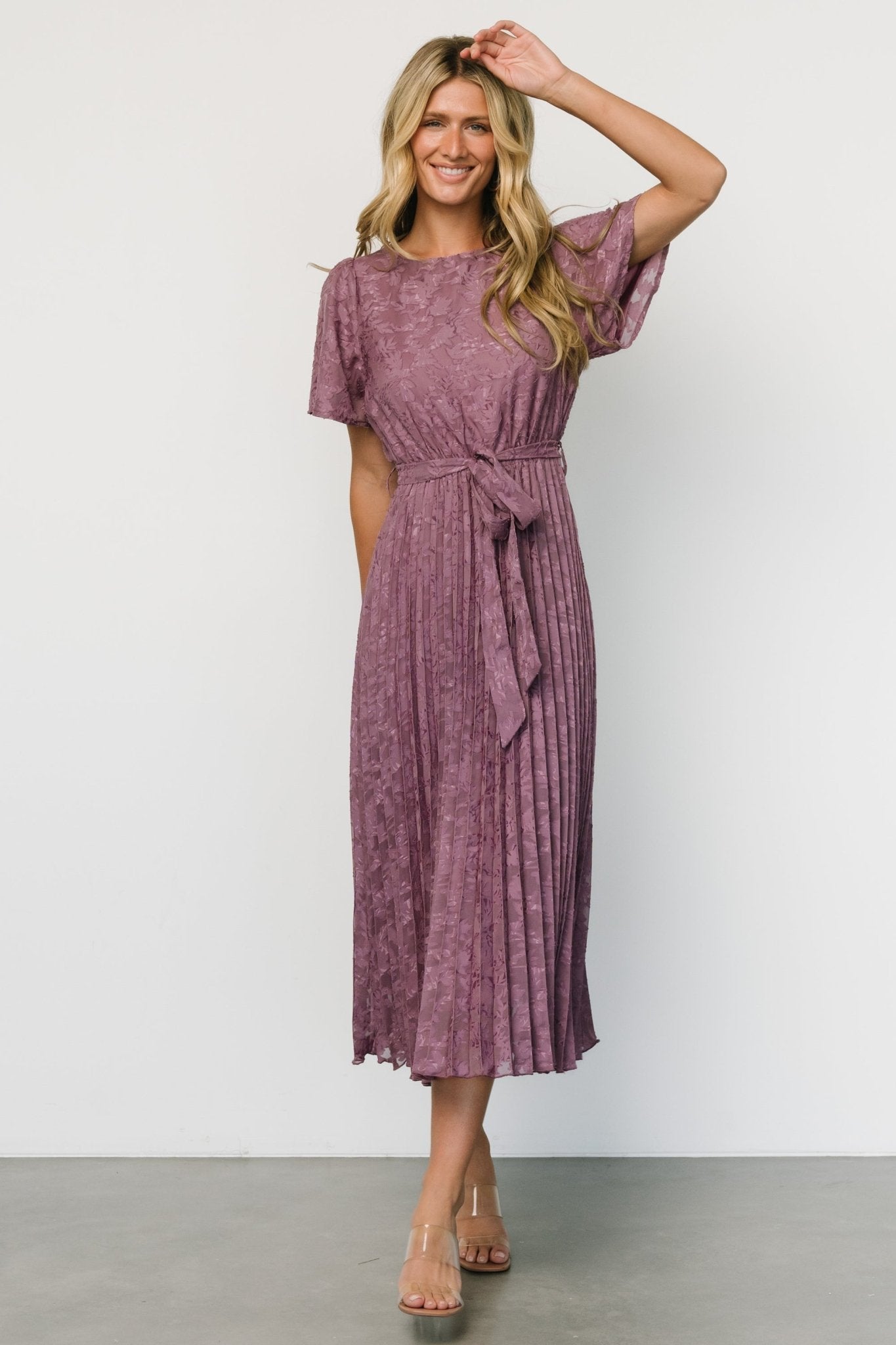 Mindy Pleated Dress | Vintage Plum - Baltic Born