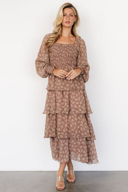 Miranda Tiered Maxi Dress | Latte Floral - Baltic Born