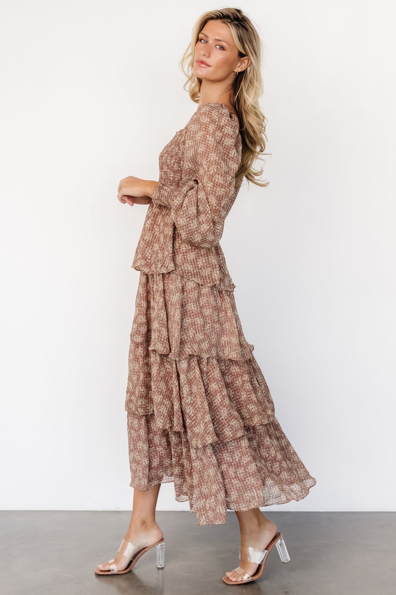 Miranda Tiered Maxi Dress | Latte Floral - Baltic Born