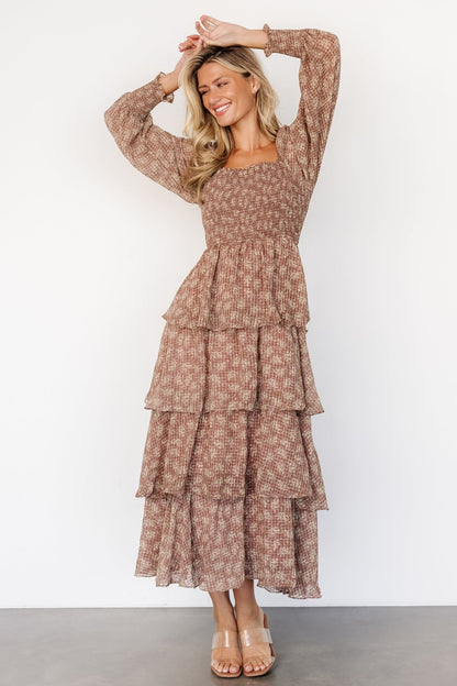 Miranda Tiered Maxi Dress | Latte Floral - Baltic Born