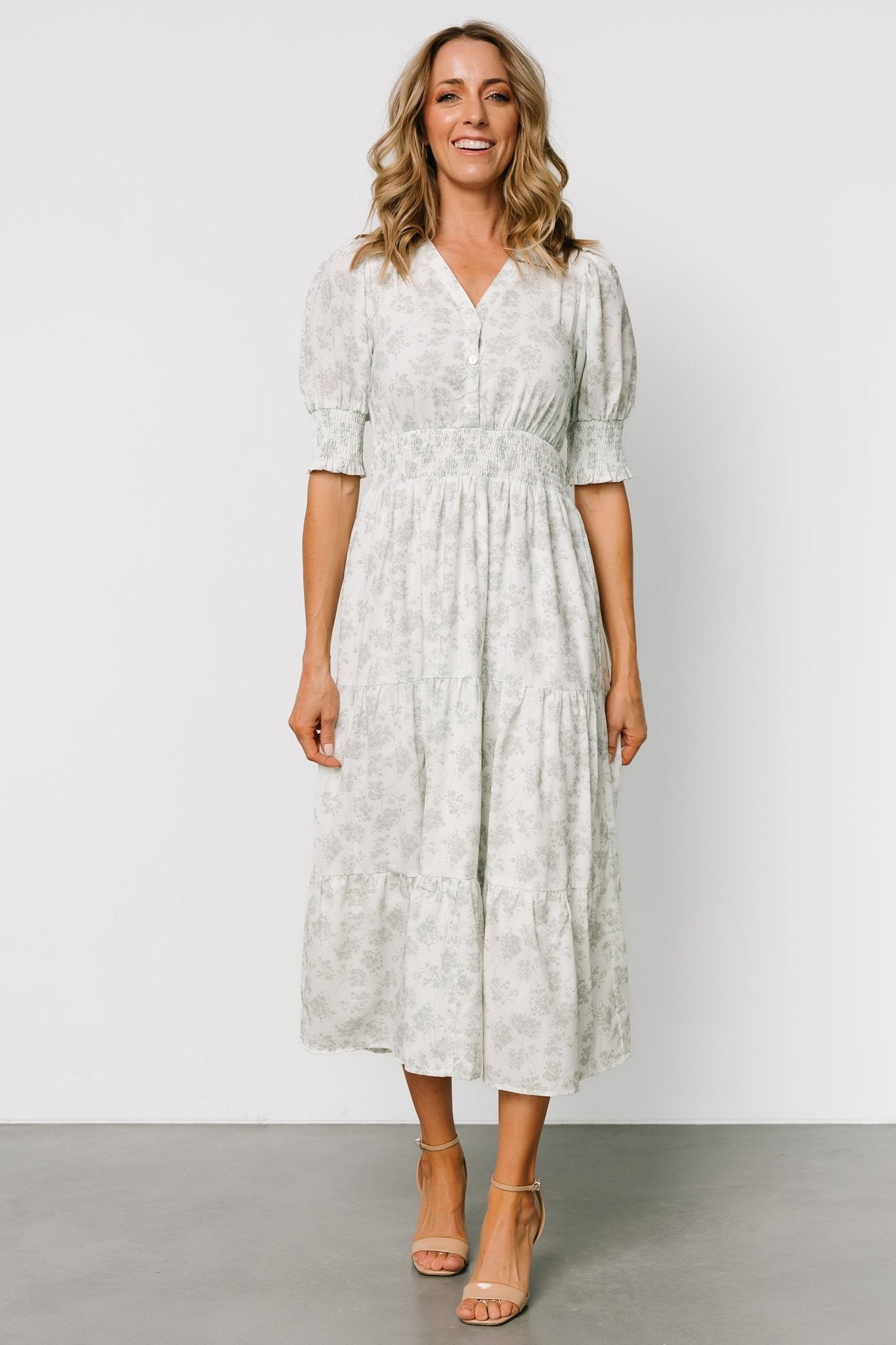 Miriam Midi Dress | Light Sage Floral - Baltic Born