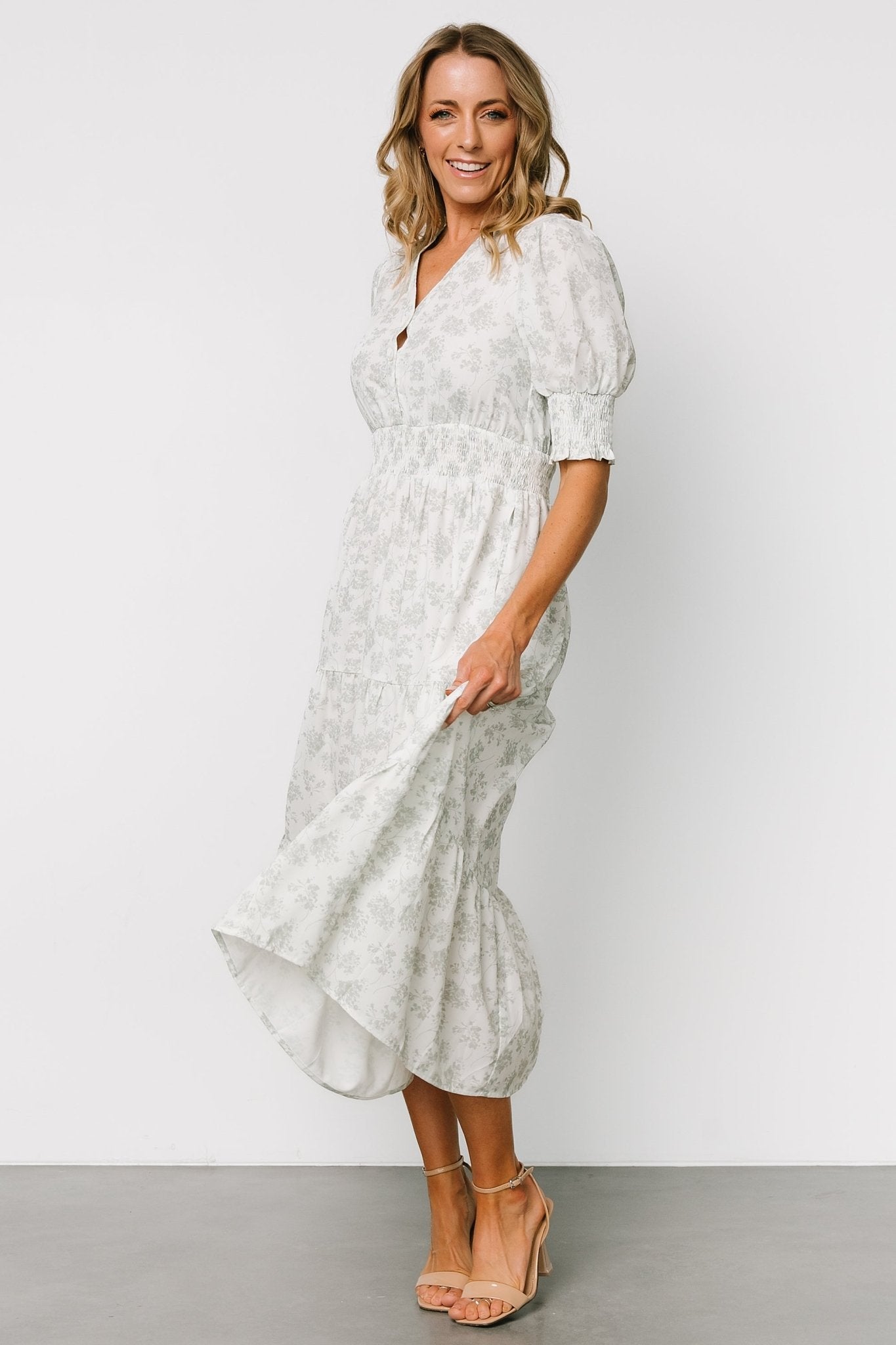 Miriam Midi Dress | Light Sage Floral - Baltic Born