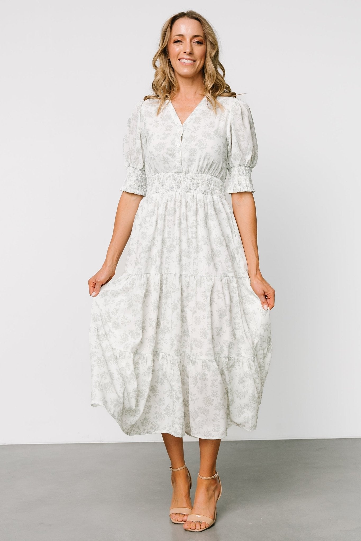 Miriam Midi Dress | Light Sage Floral - Baltic Born